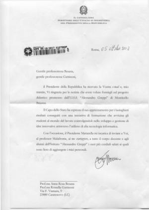 Lettera del presidente